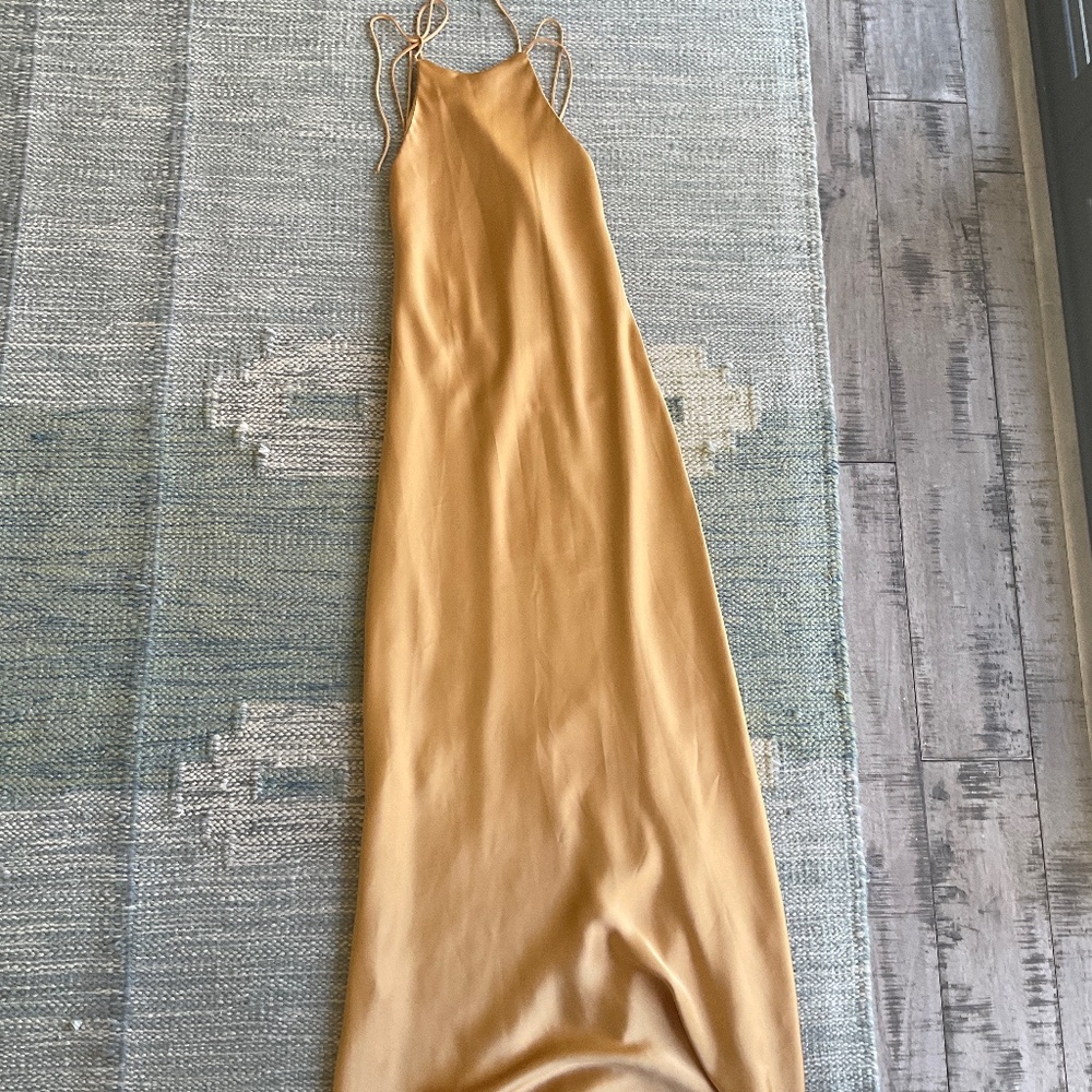 Zara long apricot colored slip dress